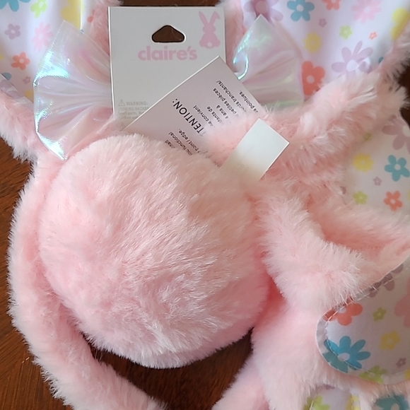 Claire's 🐰 Girl's 3 Piece Fuzzy Bunny Ears Paws & Tail Spring Easter Set! - Picture 3 of 8